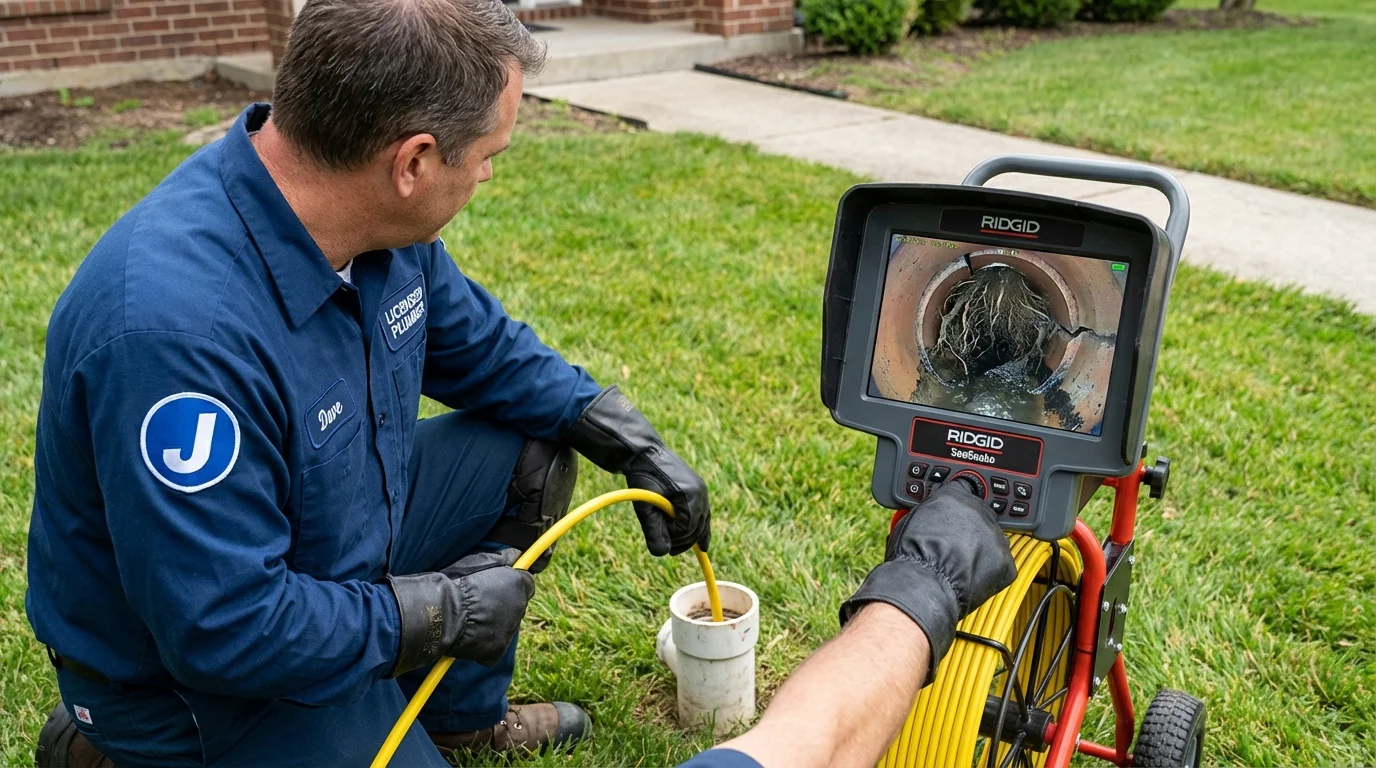 Sewer camera inspection being performed by Johns Plumbing LLC in Wickliffe